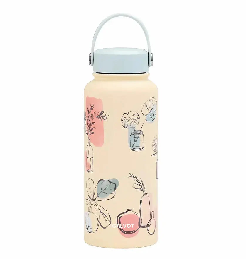 Gourde Isotherme 1L Bel'Art Beige Fleuri