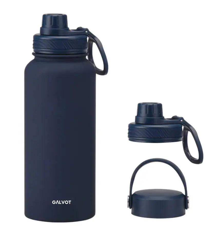 Gourde Isotherme 1L VersaBottle Bleu Fleuraison - Élégance et Performance.