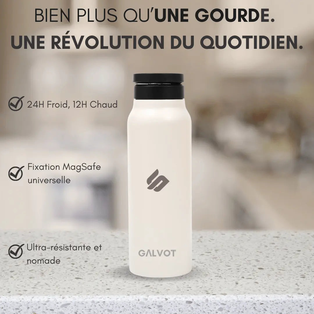 GALVOT Gourde Isotherme Gourde Magsafe 700 ML FlaskConnect Pop Blanc