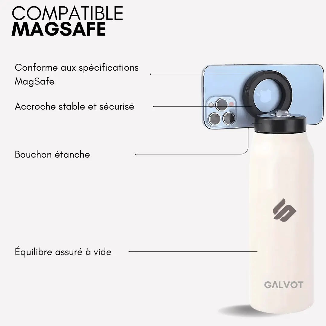 GALVOT Gourde Isotherme Gourde Magsafe 700 ML FlaskConnect Pop Blanc