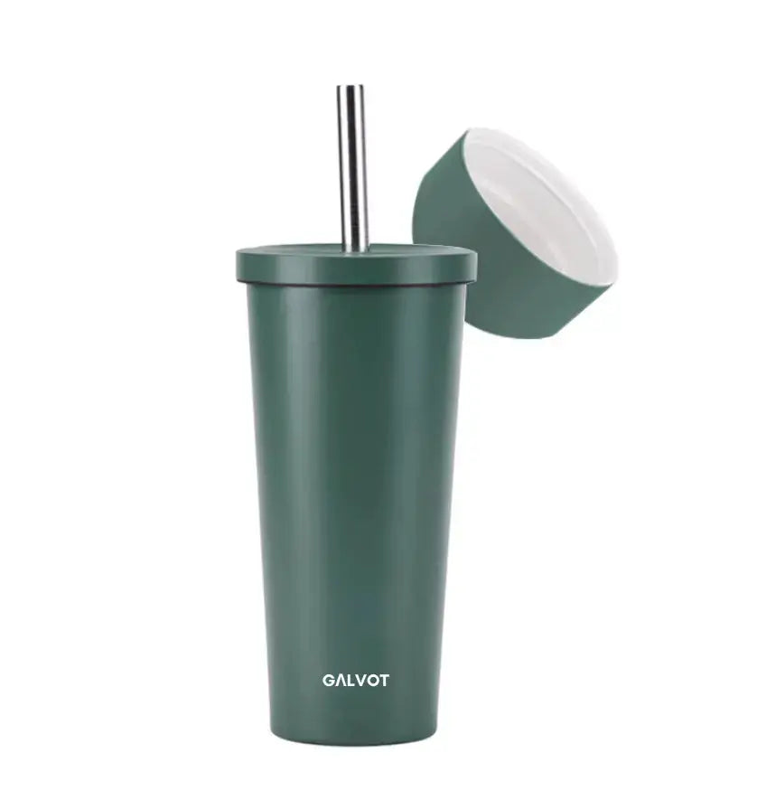 Gobelet acier inoxydable  710 ML avec paille: siroter vos boisons!