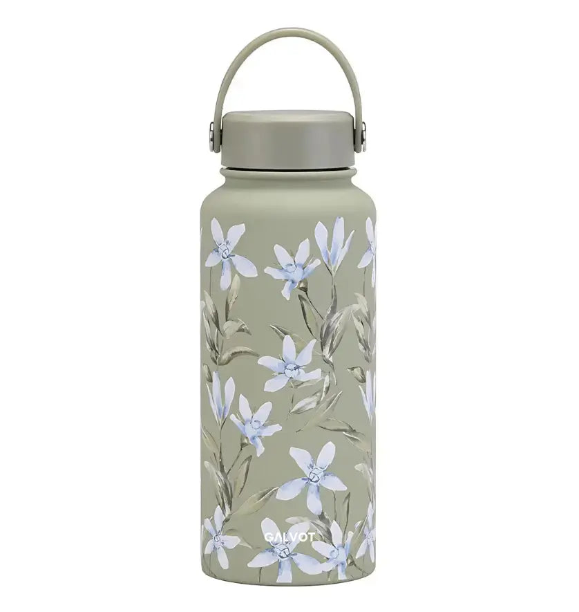 Gourde isotherme 1L Beige grisé Gourde isotherme 1L imprimée fleur