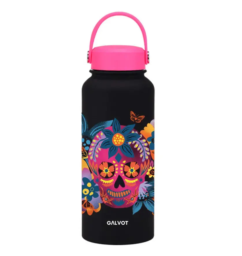 Gourde Isotherme 1L Noir Motif 