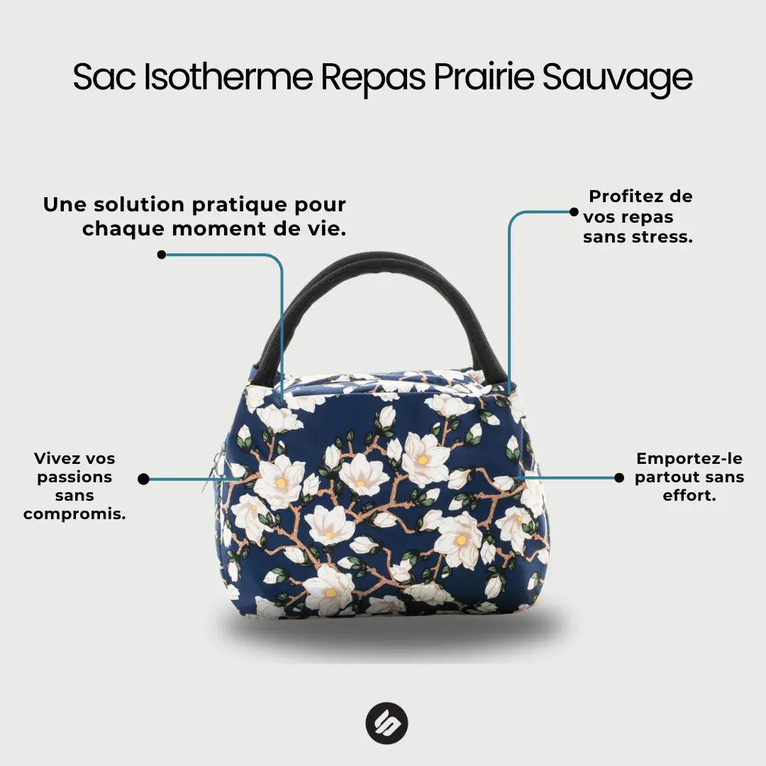 Sac de repas GALVOT Sac Isotherme Repas Prairie Sauvage – Ultra-Léger & Étanche 24h