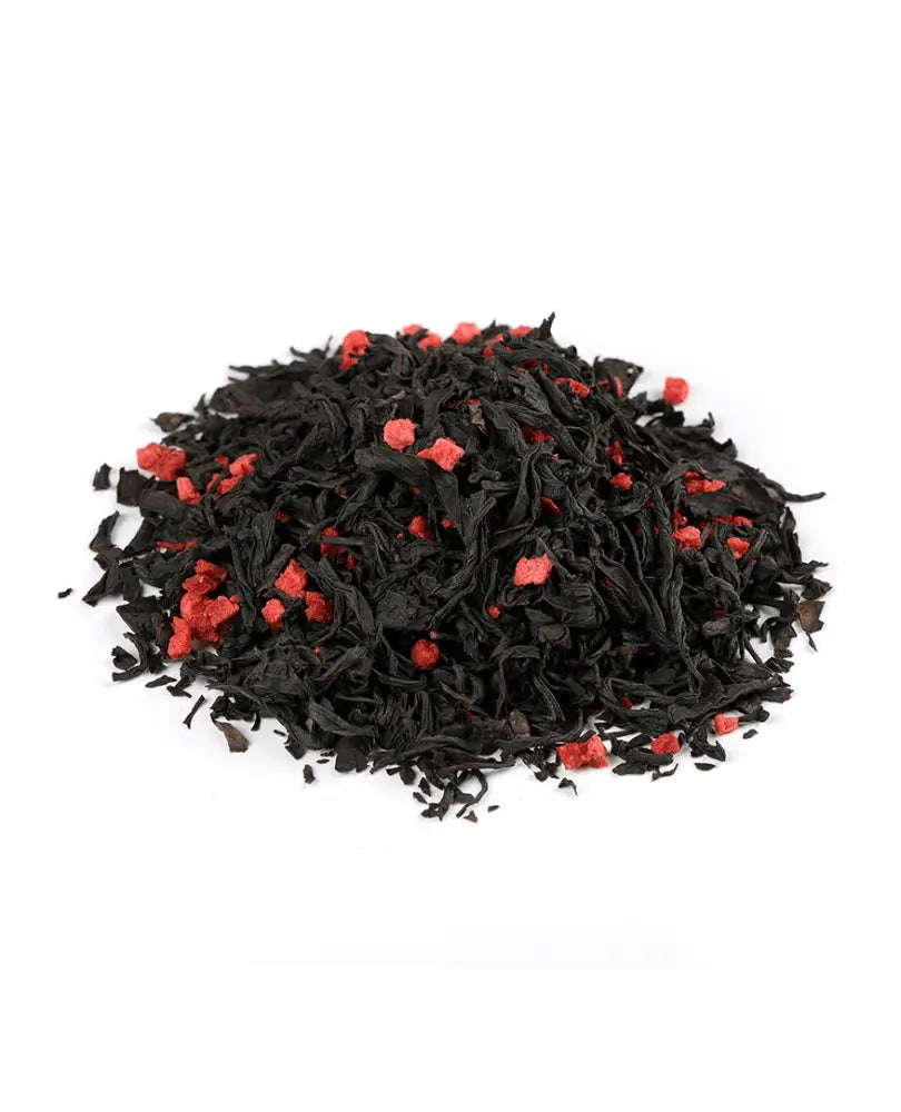 Thé Noir aux Fraises - Mélange de Thé Noir et de Fraises Séchées